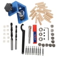 thumbnail image 1 of Wood Dowel Hole Drilling Guide Jig Kit Woodworking Carpentry Positioner Tool with Hole Cutter, 1 of 6
