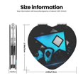 thumbnail image 3 of Qekee Geometry Dash Print Compact Makeup Mirror Folding Mini Pocket Mirror Portable Hand Mirror Double-Sided 2 x 1x Magnification for Woman Girls-Heart Shape, 3 of 9