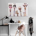 thumbnail image 4 of HFDF Bansky Graffiti Art Large 5 Giraffes Canvas Wall Art for Living Room Bathroom Canvas Painting Wall Decor Modern Home Streched Wall Artwork Office Canvas Prints Ready to Hang 24x16inch Framed, 4 of 7