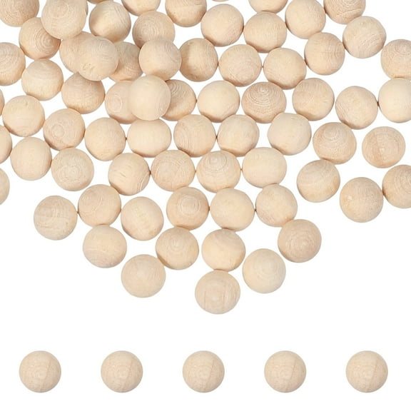 Uxcell 100 Pcs Wooden Balls, 0.2 Inch(6mm) Unfinished Natural Split Wood Balls, Wooden Half Sphere for Paint DIY Crafts Art Projects Party Decoration, Wood Color