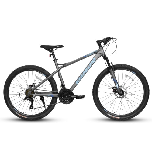 Blue High Carbon Steel Frame 26-Inch Mountain Bike  Dual Disc Brakes 26x2.125 Tires Bike