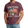 thumbnail image 3 of Havenx 250th Anniversary Usa Shirt for Men Short Sleeve Crew Neck Shirt American Flag Design T-Shirts Cross Patriotic 250 Years Of Freedom Tees,Wine 3XL, 3 of 4