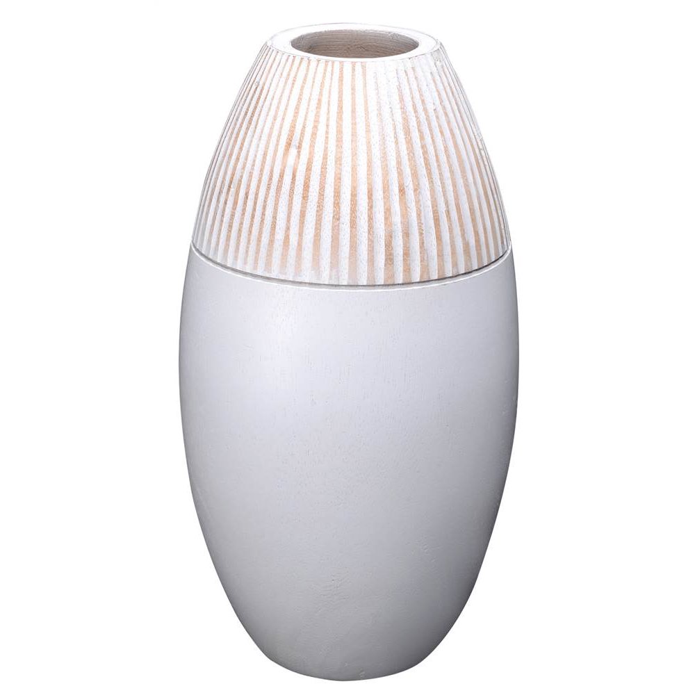 Handmade Round Vase in White