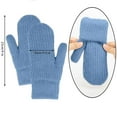 thumbnail image 5 of Women's Winter Gloves Warm Lining Knit Mittens (Blue One Size), 5 of 8