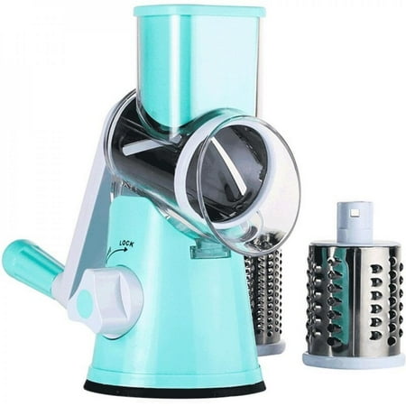 

Shop Clearance! Multifunction Durable Vegetable Cutter Rotary Cheese Grater Kitchen Mandoline Vegetable Slicer with 3 Interchangeable Blades Easy to Clean Rotary Grater Slicer