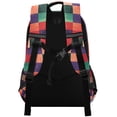 thumbnail image 3 of FORMRS Unisex Backpack Elementary School Travel Bookbag with Reflective Stripes, Red and Purple Plaid Pattern, 3 of 7