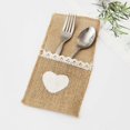 thumbnail image 4 of 10pcs/set Cutlery Container Pocket Design Large Capacity Flax Reusable Fork Flatware Storage Bag Kit, 4 of 5