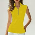 thumbnail image 2 of ZyeKqe Workout Tank Tops for Women 3/4 Zip up Lapel V Neck Athletic Yoga Top Sleeveless Golf Tennis Shirts, 2 of 6