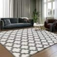 thumbnail image 4 of AllWays Plaza Shag Area Rug 5x7 Feet Extra Soft Rugs for Living Room, High Pile Indoor Carpet for Bedroom, Kids Room, Nursery, Home Decor, Geometric, Beige/White, 4 of 18