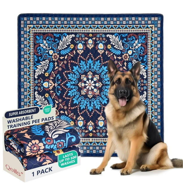 Almohadilla de adiestramiento para perros Qeils, reutilizable, lavable, a prueba de fugas, 183 x 183 cm