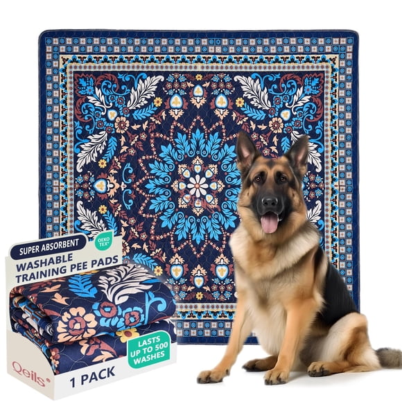 Almohadilla de adiestramiento para perros Qeils, reutilizable, lavable, a prueba de fugas, 183 x 183 cm