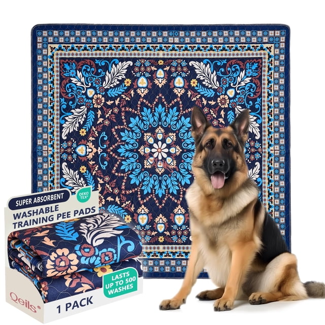 Almohadilla de adiestramiento para perros Qeils, reutilizable, lavable, a prueba de fugas, 183 x 183 cm