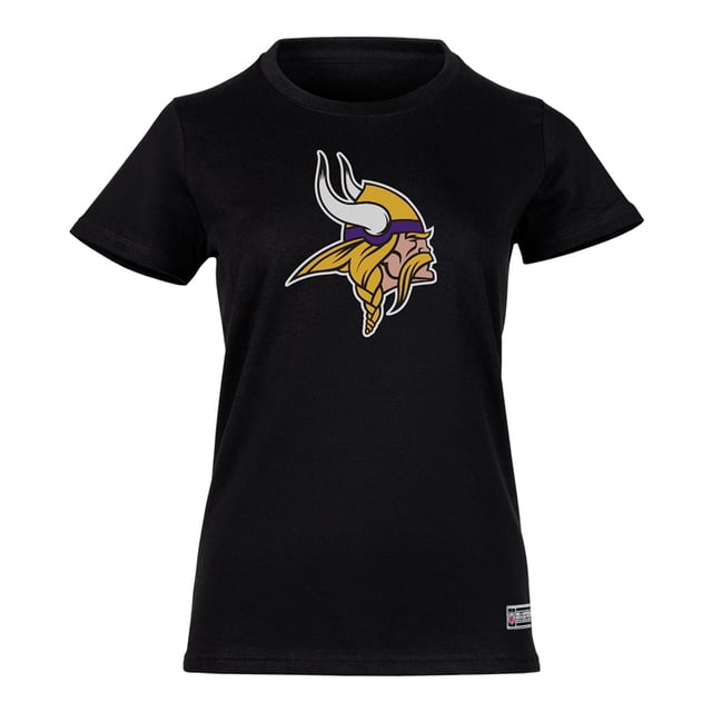 NFL Playera Aficionado Básica Minnesota Vikings Negro para Mujer, Talla Mediana