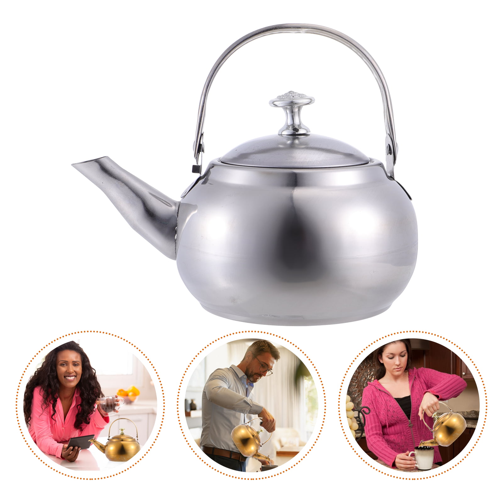 HEMOTON Stainless Steel Whistling Tea Kettle 1l Water Boiler Stovetop Flat  Bottom Teapot Suitable to Boiling Water on Induction Stove Gas Stove Top