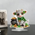 thumbnail image 6 of St. Patrick's Day Acrylic Tabletop Decor, 3D Leprechaun House & Clover Figurines, Green Shamrock Irish Festival Decor for Home Office Mantel, Set of 3, 6 of 9