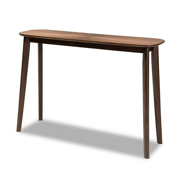 Allora Mid-Century Modern Walnut Wood Console Table