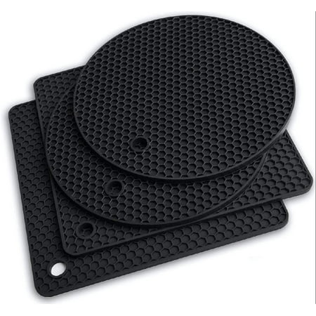 

Silicone Trivet Mats - Pot Holders - Drying Mat Our potholders Kitchen Tools is Heat Resistant to 440°F Non-Slip Durable Flexible Easy to wash and Dry and Contains 4 pcs by .