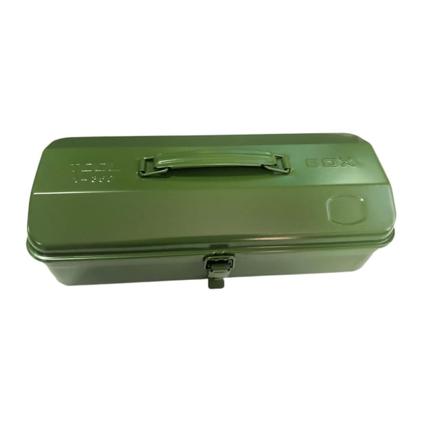 Caja de herramientas de metal, organizador de herramientas con asa, para garajes pequeños, caja de herramientas manual vacía Verde