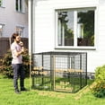 thumbnail image 3 of PawHut Enclos pour Chien Extérieur avec Bols pour Chien Ajustables et Rotatifs, Housse Pare-Soleil, 3 of 10
