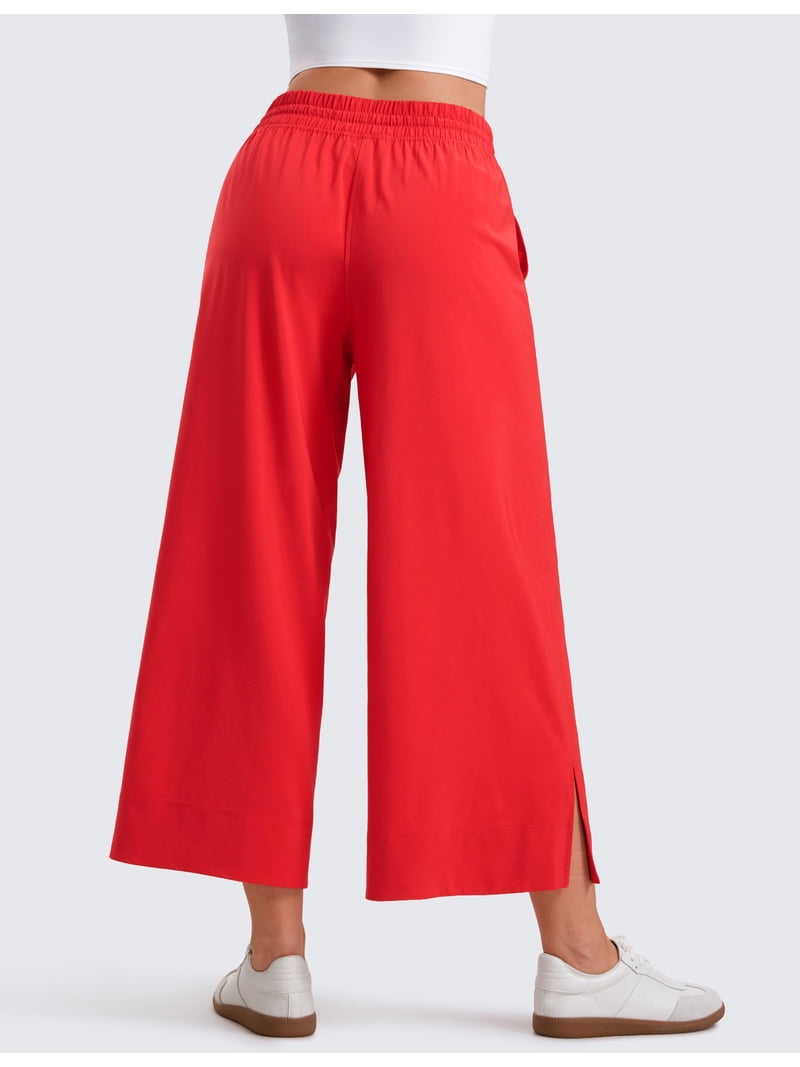 CRZ YOGA Lightweight Wide Leg Cropped Pants for Women 25 Inches