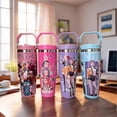 thumbnail image 4 of Demon Hunter Tumble With Straw & Handle, 30oz Stainless Steel Vacuum Tumbler Idol Girl Group Huntrix Thermo Cup for Kids Fans, 4 of 5