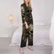 thumbnail image 3 of Balery Vintage Gold Leaf Skull Conjunto de Pijama con Estampado para Mujer, Conjunto de Dos Piezas con Manga Larga, Ropa de Dormir Suave con Bolsillos, Pijamas Cómodos-Large, 3 of 7