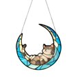 thumbnail image 2 of Moon Cat Colorful Glass Style Acrylic Window Hanging Elegant Acrylic Window, 2 of 9
