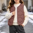 thumbnail image 6 of BLVB Toddler Puffer Vest Boys Girls down Vest Warm Fall Winter Jacket Lightweight Sleeveless Button down Coat for Kids(Brown,2-3 Years), 6 of 9