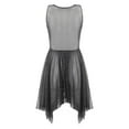 thumbnail image 5 of YEAHDOR Womens Draped Neck See Through Modern Dance Dress Sleeveless Asymmetrical Hem Flowy Lyrical Dance Costume, 5 of 7