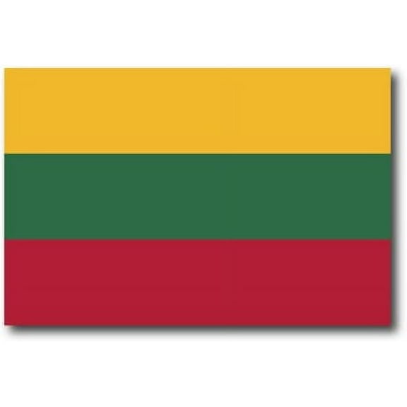 Lithuania Lithuanian Flag Car Decal - 3" x 5"