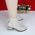 thumbnail image 6 of Zynoxe Boots for Women Soft Pu Leather Boots With Side Zipper Women Elegant Round Toe Ankle Boots Comfy Versatile Low Block Heel Dress Short Boots for Daily Beige 6, 6 of 8