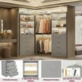 thumbnail image 2 of iSunirm 42.5'' Closet System with 8 Drawers, Walk-in Closet Organizers and Storage System with Shelves for Closet, Bedroom, Gray, 2 Packs, 2 of 7