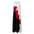 thumbnail image 4 of Robes d'Été pour Femmes Robe Maxi Sans Manches à Imprimé Col en V Robe de Soirée d'Été avec Poches, 4 of 4