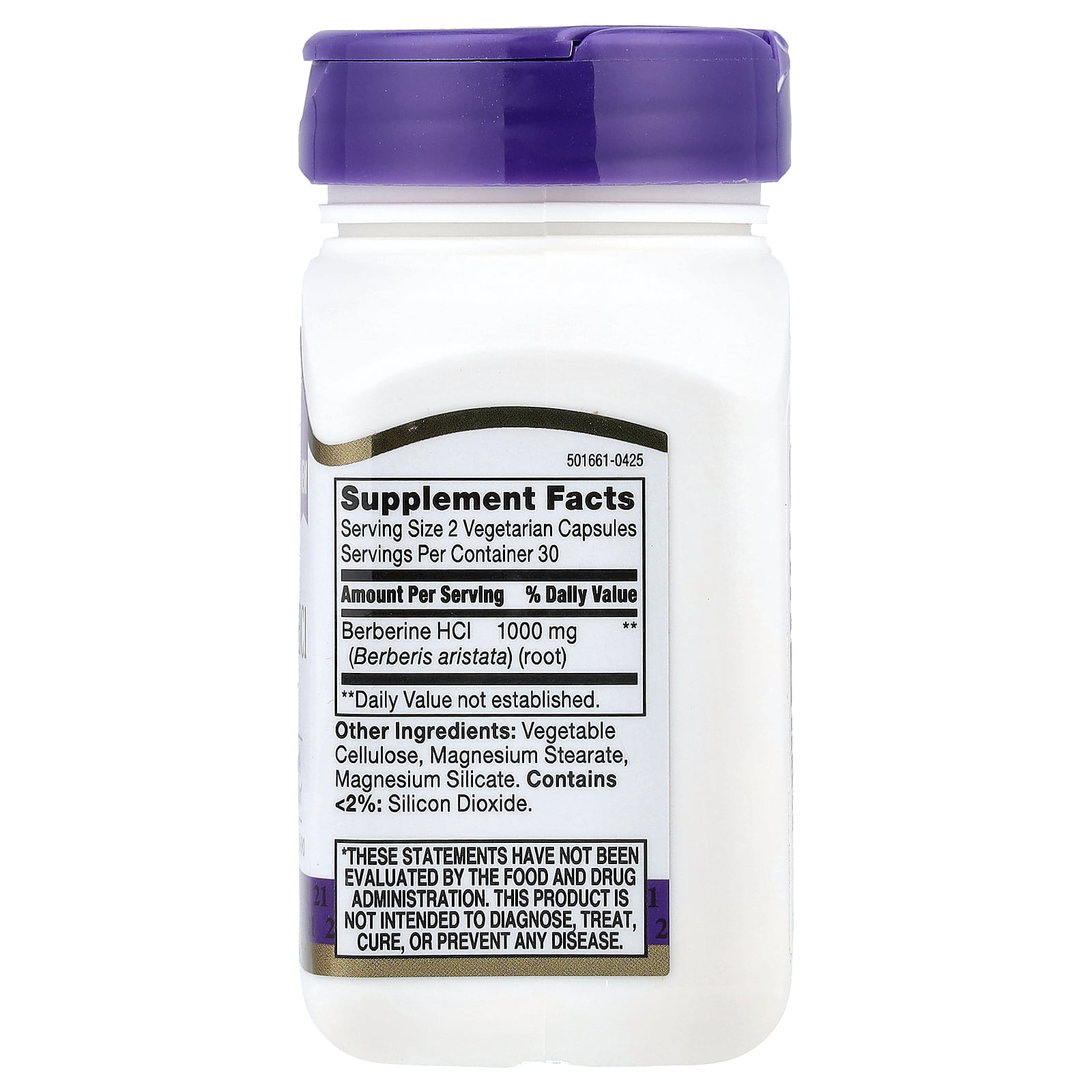 21st Century Berberine HCI, 60 Vegetarian Capsules (500 mg per Capsule)