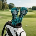 thumbnail image 5 of Yuyamidu Skull Golf Club Head Cover Blue Rose Butterfly Golf Head Cover Fit for Driver Fairway Hybrid Wood Golf Club, Stylish Protection for Your Clubs, 5 of 8