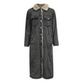 thumbnail image 4 of Women's Winter Windproof Lined Long Denim Coat Trucker Jacket BK1 L, 4 of 7