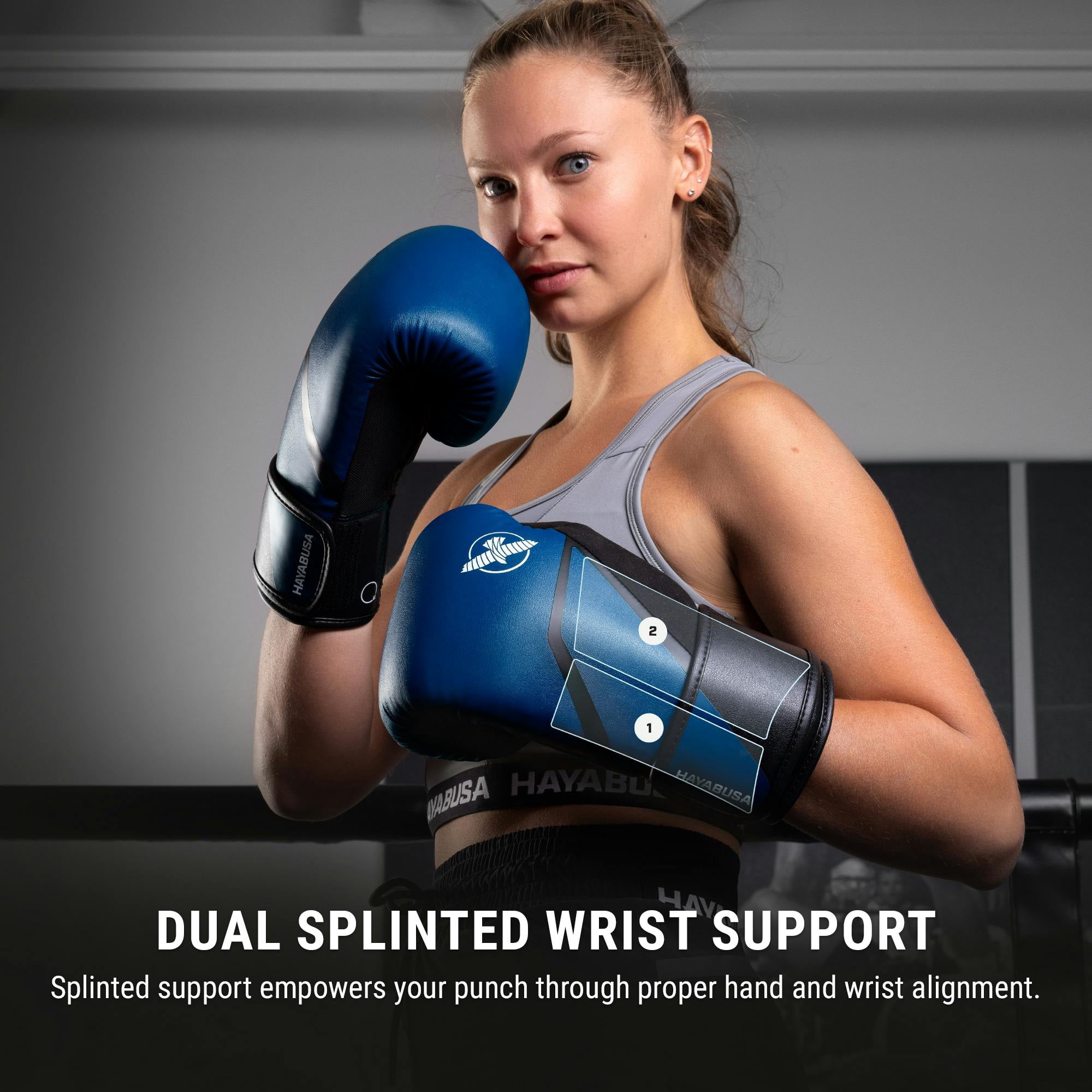 Hayabusa E1 Boxing Gloves for Men and Women - Blue/Black, 12oz