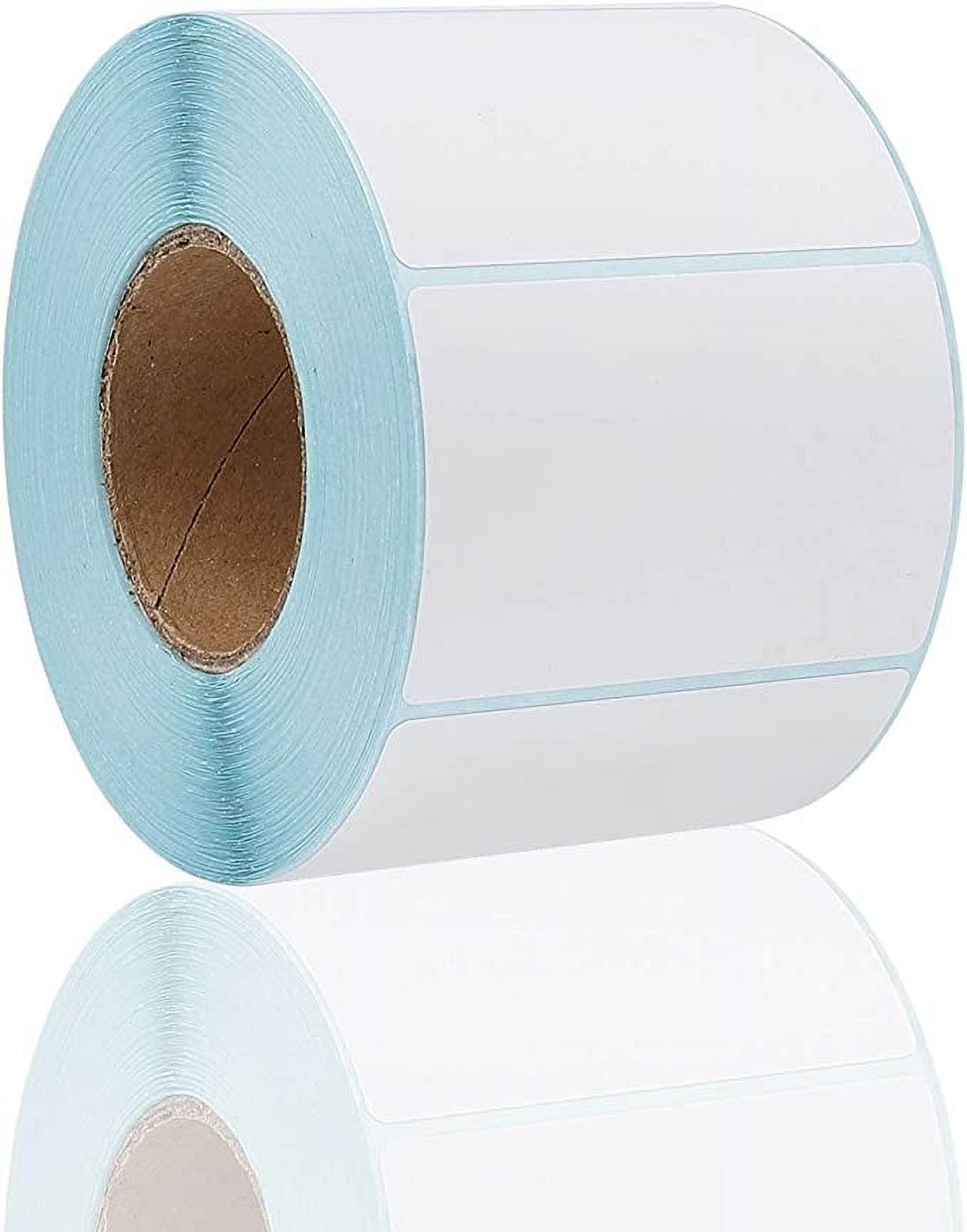 MD Labels Etiquetas térmicas blancas en rollo, 58 x 60 mm, 500 unidades, casquillo de 40 mm, adhesivo permanente, para códigos de barras, etiquetas térmicas