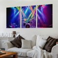 thumbnail image 2 of ONETECH Canvas Print Wall Art Rainbow Neon Light Drummer Band Music Instruments Photography Realism Decorative Concert Multicolor Scenic Fun Pop Art for Living Room,12''x16''X3 Panels, 2 of 4