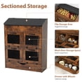 thumbnail image 4 of JOIVI Large Potato Storage Wood Bin, Wooden Bread Storage Bins with Removable Drawer & 4 Doors, 31'' Onion Organizer with Grocery Section, Vegetable Organization Cabinet for Kitchen, Rustic Brown, 4 of 9