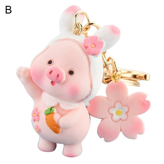 UDIYO Lovely Animal Pig Keychain Key Ring Piggy Pendant Car Keyring Bag Decor Gift
