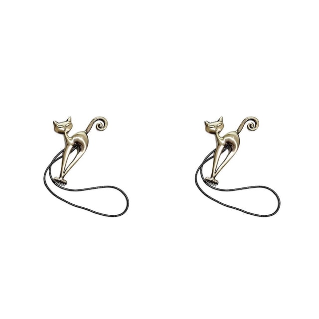 Destyer Curtain Cat-shaped Tiebacks Magnetic Multifunctional Small Buckle Wide Application Clips Home Office Curtains Ring Qinggu 2Set