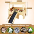 thumbnail image 2 of Qiyester Guinea Pig Castle Wooden Hamster House Animal  Hideout Habitat with Stairs for Chinchilla Hedgehog Rabbit Bunny, 2 of 10