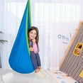 thumbnail image 3 of Kids Pod Swing Seat, Hanging Hammock Chair Swing with Inflatable Pillow, Sensory Swing for Indoor and Outdoor Use（Blue）, 3 of 8