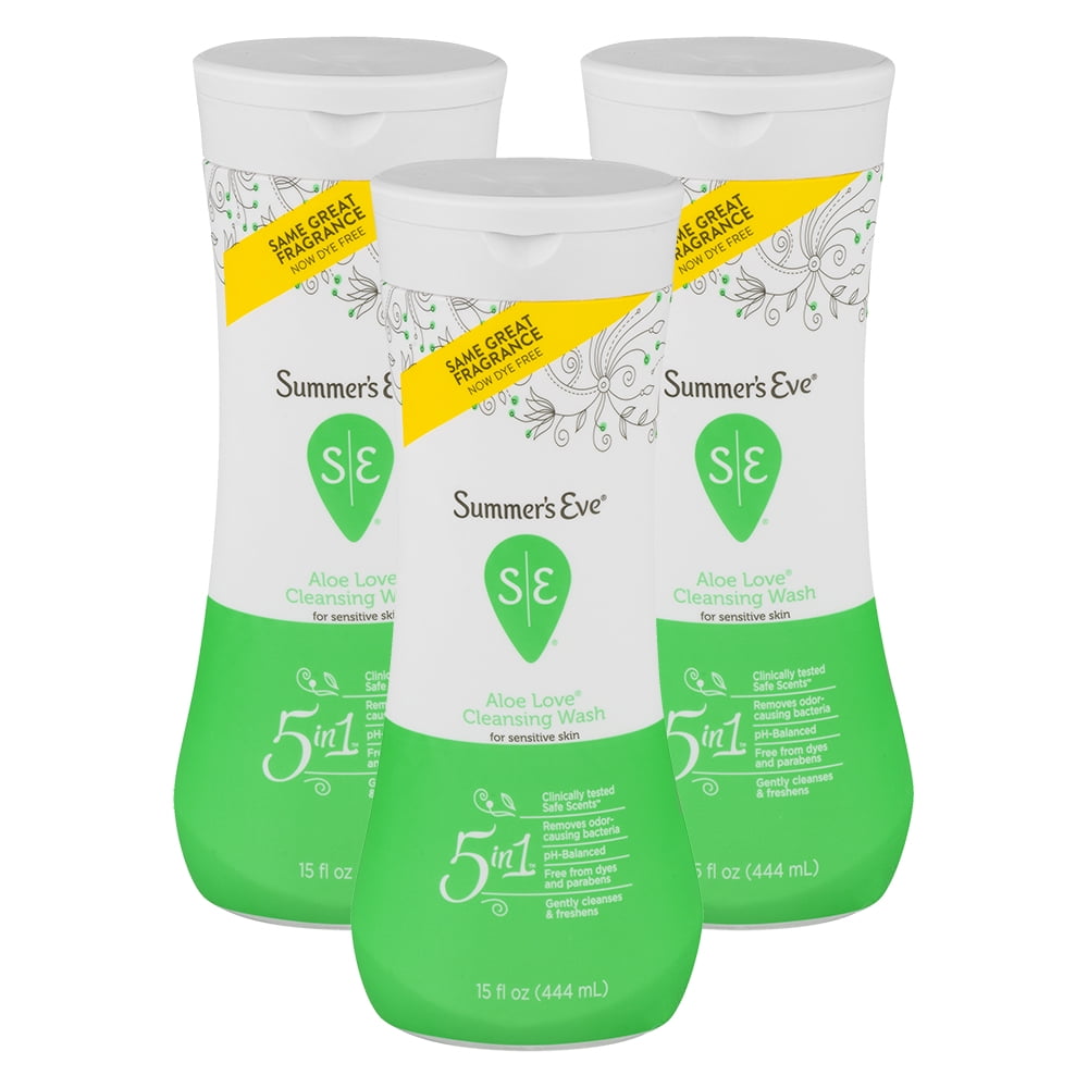 Summer's Eve Cleansing Wash, Aloe Love, 15 FL OZ, 3 Pack