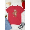 thumbnail image 5 of Old Glory Mens Ginger Bread Man With Candy Cane Crutch Short Sleeve T Shirt, 5 of 6