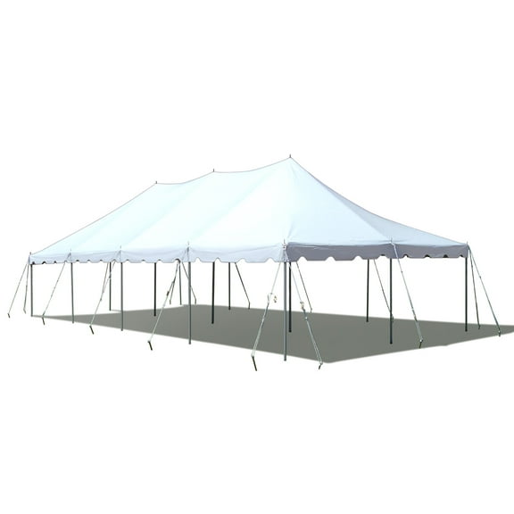 TentandTable Premium Outdoor Event Party Canopy Pole Tent, White, 20 ft x 40 ft