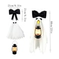 thumbnail image 2 of Halloween Statue Dress Up Kit, Porch Goose Clothes, Porch Goose Outfits, Halloween Porch Goose Outfit with Classic Friendly Ghost Silhouette, Large Pink Bow and Hangable, 2 of 5