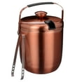 thumbnail image 2 of 3 Litre Ice Bucket Insulated Stainless Steel Double Wall with Lid and Ice Tongs,Copper, 2 of 6
