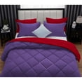 thumbnail image 6 of DNG Creations 3 Piece Solid Reversible Diamond Pattern Comforter 550 GSM All Season 800 TC, 100% Egyptian Cotton - Full/ Queen - Size ( Purple/Red Colour ), 6 of 7